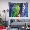 Tela de fondo temática de Grinch navideño de alta venta transfronteriza de Temu con impresión de alta definición para decoración de fotos de fiesta, en stock