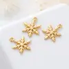 Chapado en Oro de 18K Conservación del Color Temperamento Sencillo Copo de Nieve Colgante Joyería Hecha a Mano DIY Pulsera Collar Pendientes Encanto Versátil