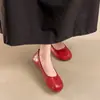 Zapatos planos de cuero suave retro súper cómodos de suela blanda para mujer, nuevos zapatos planos de verano 2026, mocasines Mary Jane de punta dividida
