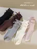 Calcetines para Niña Primavera y Otoño Algodón Niños Calcetines de Princesa con Lazo y Encaje Estilo Coreano Estilo Extranjero Niña Bebé Calcetines a Media Pantorrilla