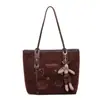 Nova Bolsa Tote de Grande Capacidade 2025, Bolsa de Mão Casual Bordada Bonita e Estilosa, Bolsa de Ombro Pequena Color Block Tendência