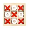 Tablero de Madera Xo Tres en Raya Entrenamiento de Pensamiento Lógico para Niños Tablero de Nueve Cuadrículas Juego de Mesa Juguete Educativo Juego Interactivo Padres e Hijos