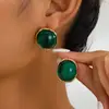 1 Par de Brincos com Padrão de Explosão e Pedras Incrustadas, Design Simples Vazado Estilo Retrô, Brincos Transfronteiriços Europeus e Americanos Atacado, Estilo Retrô Europeu e Americano