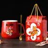 Taza de Agua Souvenir del Año del Caballo, Buen Comienzo, Reunión Anual, Taza Cerámica Festiva, Taza de Regalo, Juego de Tazas de Riqueza Inmediata al por Mayor