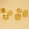 Anéis Populares Europeus e Americanos de Aço Inoxidável com Abertura Elegante e Estilosa, Joia de Mão Ajustável em Aço Titânio Banhado a Ouro 18K Suprimento Transfronteiriço
