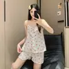 6535 Algodón Primavera Verano Pijama para Mujer Sexy Conjunto de Camisola Simple Cómodo Holgado Ropa de Casa Se Puede Usar Afuera