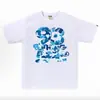 2026 Nueva Marca de Moda Bape Cabeza de Mono Peso Pesado Manga Corta Corte Holgado Unisex Camiseta para Pareja Estudiante