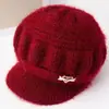 Chapéus de Tricô Quentes para Idosos Outono e Inverno Chapéus para Mãe Chapéus de Lã Grossa com Forro de Fleece para Meia-Idade e Idosos Chapéus de Bacia para Senhoras Idosas