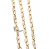Cadena Chapada en Acero Inoxidable Oro Real 18K Cadena Forma O Collar Pulsera Cadena DIY Cadena de Cuentas Joyería Cadena Larga de Cruz