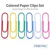 Venta Directa de Fábrica de Clips de Papel de Plástico Colorido Recubierto de Papel de 33 mm en Caja de PP, Clips de Papel Niquelados, Clips de Papel Espirales para Uso en Oficina