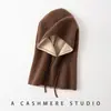 Conjunto de Gorro y Bufanda de Cachemira de Doble Capa para Otoño e Invierno para Mujer, Gorro de Punto, Protección Gruesa para el Cuello, Cálido, Protección contra el Frío, Bufanda con Bloques de Color