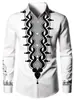 Camisa de Manga Larga Estilo Étnico Africano para Hombre Retro Dashiki Estampado Digital Cárdigan con Solapa Top Casual