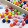 Bolas de Hilo Pintadas Acrílicas Cuentas Sueltas DIY Enhebrado Cadena de Teléfono Llavero Colgante Accesorios de Joyería Materiales