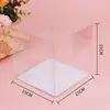 Caixa de bolo portátil de 4 polegadas transparente caixa de embalagem para mousse lasanha sobremesa purê de confeitaria pequena caixa de embalagem para bolo de 4 polegadas