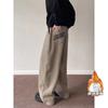 Pantalones de pana forrados de vellón para niños 2024 Invierno Nuevo Chenilla Engrosado Pierna Ancha Suelto Recto Pantalones Casuales