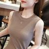 Chaleco Base Blanco Ropa Interior para Mujer Verano Ropa Exterior Ajustado Corto Pequeño Tirantes Seda de Hielo Tejido Fino Top sin Mangas