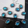 Caixa Mágica Oval Cravejada de Diamantes Anel Rosto de Ovo de Pombo com Oito Furos Zircônio Pulseira de Miçangas DIY Colar Contas Espaçadoras Acessórios Olho de Gato