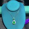 Venta al por mayor, colgante de gota de agua de calcedonia verde hielo bañado en plata, collar de jade Joker de ágata blanca, suministro en vivo