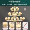 Todo o cobre Jade Novo lustre de estilo chinês lâmpada da sala de estar atmosfera de estilo chinês edifício duplex Villa Jade lâmpadas de salão