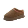 Sapatos de Neve de Algodão Amanuo2025 Inverno Forrados com Lã Quentes Confortáveis de Solado Grosso com Bico Redondo para Mulheres, Antiderrapantes e Resistentes ao Desgaste