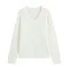 Suéter de Tricô Trançado com Gola V Retrô para Mulheres, Cardigã Solto Curto de Tricô Grosso, Blusa Elegante de Manga Longa para o Dia a Dia