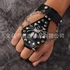 Pulsera Punk de Personalidad Europea y Americana con Remaches de Calavera, Pulsera de Moda para Hombre Exagerada de Estilo Gótico Retro, Pulsera Transfronteriza para Hombre
