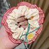 Goma para el pelo de estilo coreano con estampado de cuadros rosas y flores, Hada Dulce, Accesorio para el pelo versátil y suave para el uso diario para niñas