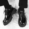 Zapatos de cuero para hombre de gran tamaño transfronterizos, estilo derby británico formal de negocios, puntera ancha, zapatos casuales modernos brillantes