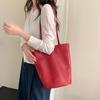 Bolsa Saco Retrô Versátil para Mulheres 2025 Nova de Nicho Minimalista Bolsa de Ombro Grande Capacidade Bolsa de Couro Bovino Tanning Vegetal Camada Superior
