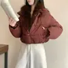 Casaco de Algodão de Inverno Transfronteiriço Novo 2026, Moderno e Versátil, Estilo Coreano com Gola Grande de Pelo, Jaqueta Feminina Quente Estilosa e Simples