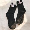 Calcetines tubulares acolchados de forro polar de coral con cabeza tridimensional de dibujos animados lindos, para otoño e invierno, para el hogar, el dormitorio, cálidos para el piso