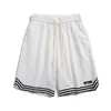 Shorts de Basquete Masculino de Verão Finos e Largos de Cinco Pontos Calças Esportivas Listradas Retrô Americanas Calças para Meninos Adolescentes