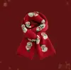 Bufanda de Pareja de Muñecos de Nieve Navideños para Regalos de Año Nuevo, Bufanda Roja para Mujeres, Estilo Coreano de Invierno de Alta Gama para Estudiantes