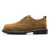 Botas de Trabajo Retro para Hombre de Ante Otoño Invierno Nuevo Estilo Moda Tendencia Caña Baja con Cordones Suela Gruesa Antideslizantes Zapatos de Piel
