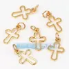 Accesorios para Joyería DIY Cobre Puro Microincrustado Calado Cruz Estrella de Cinco Puntas Estrella de Cinco Puntas Colgante Pequeño