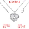 Colgante de Cobre con Incrustaciones de Diamante Microincrustado en Forma de Corazón, Luna y Estrella, Estilo Nuevo Transfronterizo, Collar Versátil de Moda con Trébol de Cuatro Hojas, Estrella Solar, Estrella Redonda