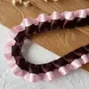 Acessórios de Renda Plissada com Bolinhas Pretas e Rosas de Camada Dupla Material DIY Feito à Mão Tábua de Pintura Fita Acessórios de Cabelo Material para Caderno Decorativo