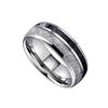 Anel Transfronteiriço 8mm Novo Aço Inoxidável Bicolor Masculino Personalizado Transfronteiriço Novo Produto Aço Titânio Ins Anel de Casal Feminino Atacado