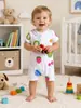 Roupas de Bebê Verão Finas Algodão Puro Classe A Zíper Duplo Roupas de Bebê Manga Curta Boxer Macacão de Bebê