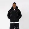 Em Estoque Transfronteiriça Marca da Moda Moletom Solto Hip-Hop Streetwear Unissex com Zíper e Capuz Jaqueta Casual 2025