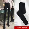 Leggings pretas femininas para primavera e verão 2026 novo estilo, calças bootcut justas para baixinhas, calças skinny lápis elásticas plus size