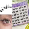 Caja de Regalo de Pestañas Postizas Transfronterizas Pequeña Seis Filas Yf51 Gruesas y Ligeras Segmentadas Naturales Racimos Individuales Pestañas Postizas sin Pegamento