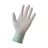 Proteção Eletrônica Proteção do Trabalhador em Obra Palma Antiderrapante Trabalho Nylon Branco Revestido PU Palma Luvas Pretas
