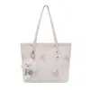 Bolsa Tote de Mão Estilo Doce Atacado Bolsa Feminina Outono 2025 Nova Bolsa de Ombro Bordada Borboleta Grande Capacidade Bolsa de Braço