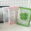 Bolsa de Armazenamento Transparente A6 de Sarja Portátil, Adesivos de Cartão Pequenos, Armazenamento de Material para Caderno, Doce Morandi