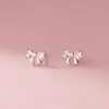 Pendientes de Plata Pura 999 con Forma de Corazón y Zirconita con Lazo para Mujer, Diseño Exclusivo Pendientes Exquisitos, Versátiles para el Trabajo, Accesorios para Orejas
