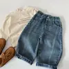 Calça Jeans Infantil Mai Bao 2026 Outono e Inverno Novo Estilo Coreano Masculino Casual Solta Perna Curva Calça de Bebê Atacado