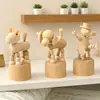 Nuevos Adornos de Escritorio para Dormitorio Creativos de Bricolaje Animales de Embrión Blanco Adornos Decorativos Móviles de Madera Artesanías de Madera