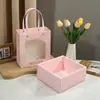 Bolsas de regalo transparentes con ventana, cajas de joyería de papel multicolor, juegos de regalo de muñeca y flores de cumpleaños