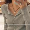 Collar Niche Love de alta gama Sense 2023, nueva joyería explosiva de plata en forma de corazón, cadena de clavícula sencilla y elegante para mujer